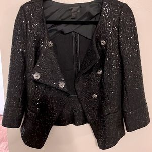 Banana Republic Sequins Jacket Black 4 NWOT